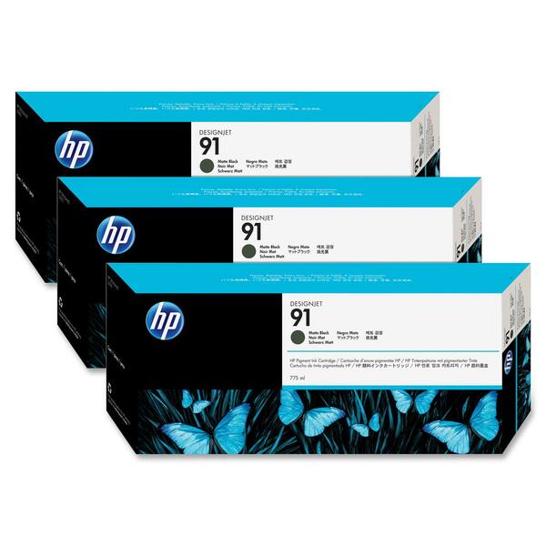 HP 91 Original Ink Cartridge - Multi-pack - Inkjet - Matte Black - 3 / Pack