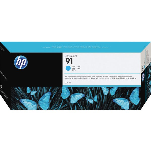 HP 91 (C9467A) Original Ink Cartridge - Single Pack - Inkjet - Cyan - 1 Each