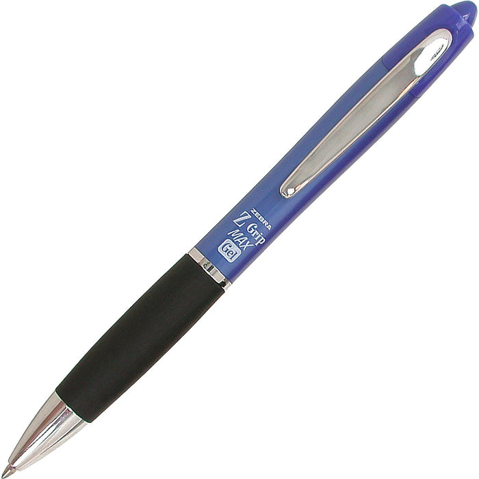 Zebra Pen Z-Grip MAX Gel Retractable Pens - Retractable - Blue Ink - Gel-based - Blue Barrel - 1.0 Each