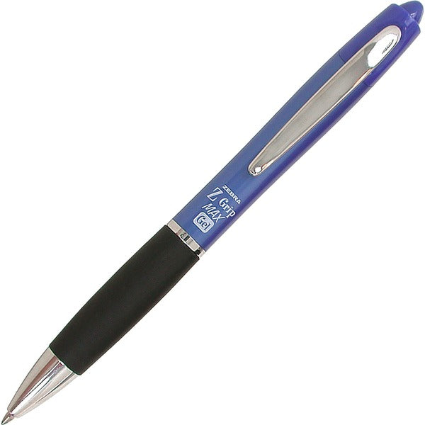 Zebra Pen Z-Grip MAX Gel Retractable Pens - 0.7 mm (0.03") Medium Pen Point - Retractable - Blue Ink - Gel-based - Blue Barrel - 1.0 Each