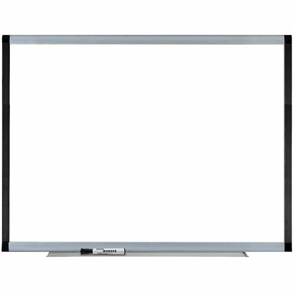 Lorell Signature Series Magnetic Dry-erase Markerboard - 48" (121.92 cm) Width x 36" (91.44 cm) Height - Porcelain Surface - Silver, Ebony Frame - Magnetic - Grid Pattern - 1 Each