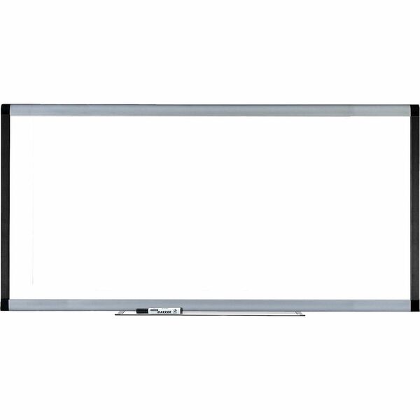 Lorell Signature Series Magnetic Dry-erase Markerboard - 96" (243.84 cm) Width x 48" (121.92 cm) Height - Coated Steel Surface - Silver, Ebony Frame - Magnetic - 1 Each