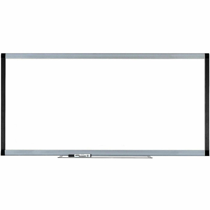 Lorell Signature Series Magnetic Dry-erase Markerboard - 96" (243.84 cm) Width x 48" (121.92 cm) Height - Coated Steel Surface - Silver, Ebony Frame - Magnetic - 1 Each