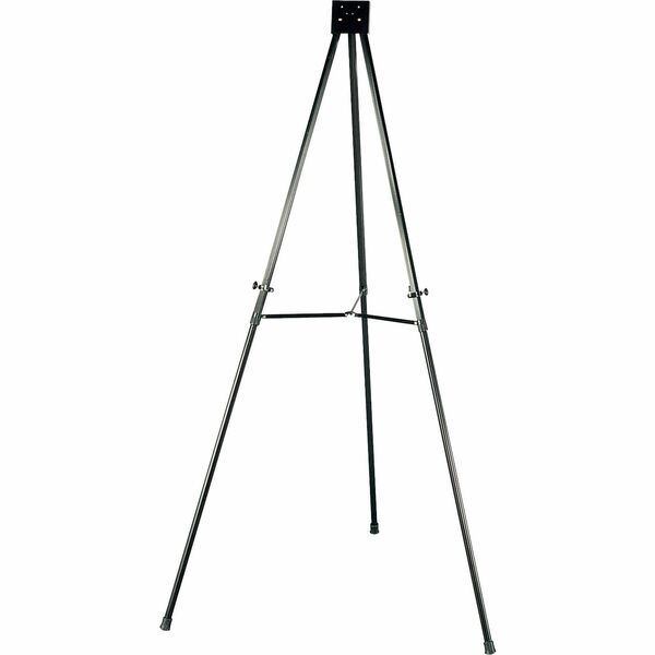 Lorell Telescoping Easel - 34" (2.8 ft) Width x 66" (5.5 ft) Height - Aluminum Surface - Black Frame - Foldable - 1 Each