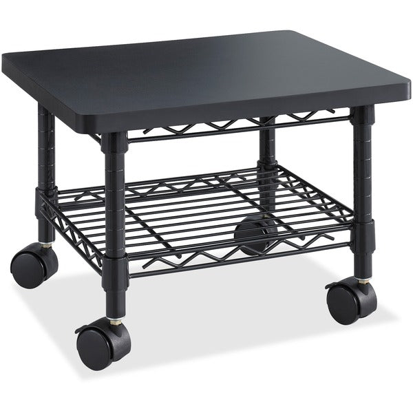 Safco Under Desk Printer/Fax Stand - 300 lb (136077.71 g) Load Capacity - 13.50" (342.90 mm) Height x 19" (482.60 mm) Width x 16" (406.40 mm) Depth - Floor - Laminate, Powder Coated - Steel - Black - Sturdy, Mobility