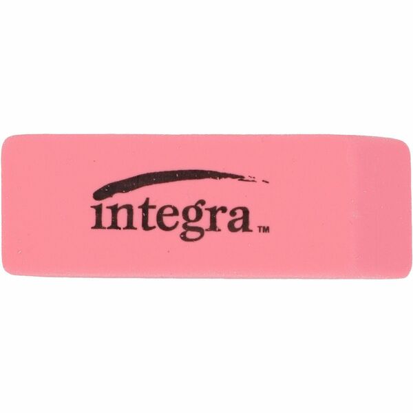 Integra Pink Pencil Eraser - Pink - 2" (50.80 mm) Width x 0.80" (20.32 mm) Height x 0.40" (10.16 mm) Depth - 1 Each - Soft, Pliable, Latex-free