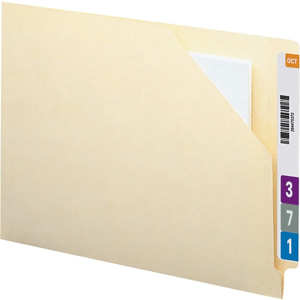 Smead Straight Tab Cut Letter Recycled File Jacket - 8 1/2" x 11" - Manila - 10% Recycled - 100 / Box