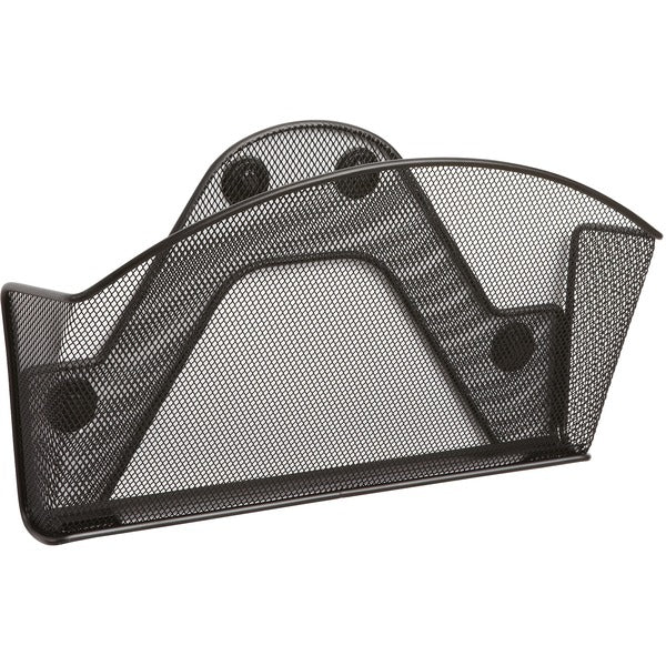 Safco Black Magic Magnetic Single File Pocket - 7.2" (184.15 mm) Height x 13" (330.20 mm) Width x 4.3" (107.95 mm) Depth - Wall Mountable - Black - Steel - 1 Box