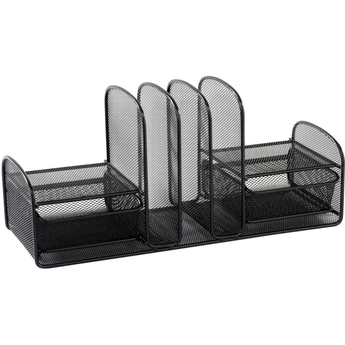 Safco Multipurpose Mesh Desktop Organizer - 7.8" (196.85 mm) Height x 17" (431.80 mm) Width x 6.8" (171.45 mm) Depth - Desktop - Black - 1 Each