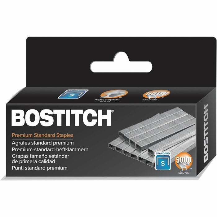 Bostitch Full-Strip Premium Standard Staples - Standard - 1/4" (6.35 mm) Leg - 1/2" (12.70 mm) Crown - Holds 28 Sheet(s) - for Paper - Chisel Point - Silver - 1.60" (40.64 mm) Height x 1.10" (27.94 mm) Depth x 4.10" (104.14 mm) Length - 210 Per Strip - 50
