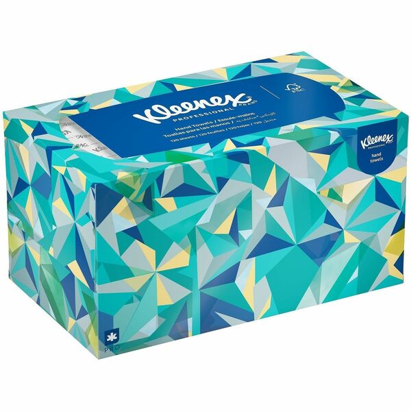 Kleenex&reg; Hand Towels with Premium Absorbency Pockets in a Pop-Up Box - 9" (228.60 mm) Width x 10.25" (260.35 mm) Length - White - Fiber - 120 / Box