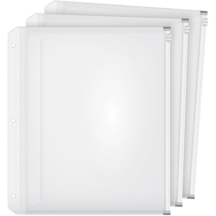Cardinal&reg; HOLD IT Expanding Zipper Binder Pockets - 11.8" (299.7 mm) Height x 0.3" (7.6 mm) Width x 10.5" (266.7 mm) Length - 0.5" (12.7 mm) Maximum Capacity - 100 x Sheet Capacity - For Letter 8 1/2" (215.90 mm) x 11" (279.40 mm) Sheet - Ring Binder
