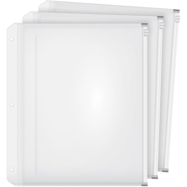 Cardinal&reg; HOLD IT Expanding Zipper Binder Pockets - 11.8" (299.7 mm) Height x 0.3" (7.6 mm) Width x 10.5" (266.7 mm) Length - 0.5" (12.7 mm) Maximum Capacity - 100 x Sheet Capacity - For Letter 8 1/2" (215.90 mm) x 11" (279.40 mm) Sheet - Ring Binder