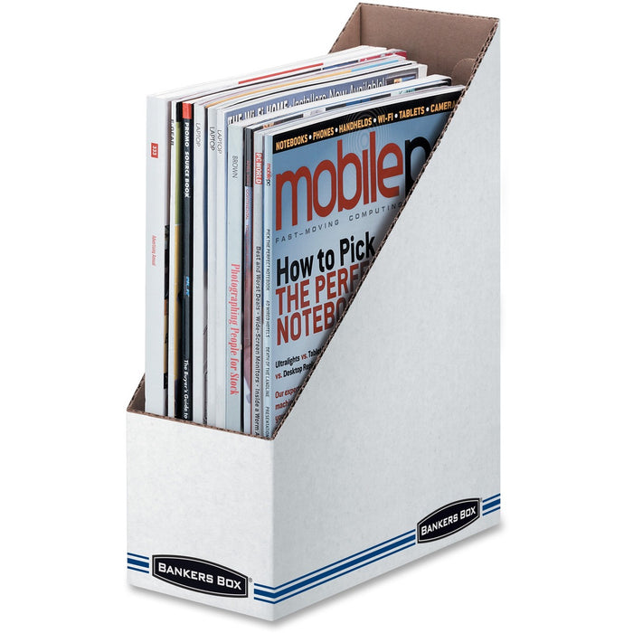 Bankers Box Stor/File™ Magazine Files - Letter - White, Blue - Cardboard - 1 / Each