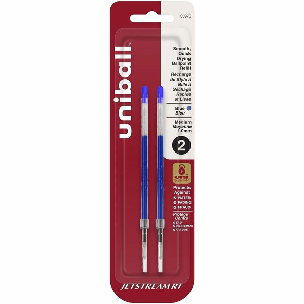 uniball Jetstream RT Ballpoint Pen Refills - uniball&#8482; Jetstream RT Ballpoint Pen Refills, Medium Point (1.0mm), Blue, 2 Pack