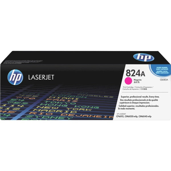 HP 824A (CB383A) Original Toner Cartridge - Single Pack - Laser - 21000 Pages - Magenta - 1 Each