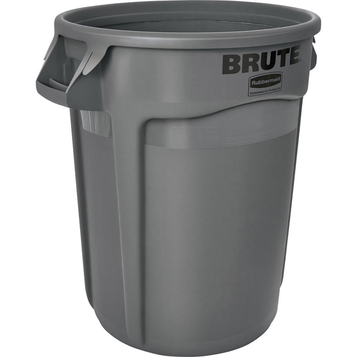 Rubbermaid Commercial Brute 32-Gallon Vented Container - 121.13 L Capacity - Round - Handle, Heavy Duty, Reinforced, UV Coated, Damage Resistant, Warp Resistant, Tear Resistant, Crush Resistant - 27.3" (693.42 mm) Height x 21.9" (556.26 mm) Diameter - Pla