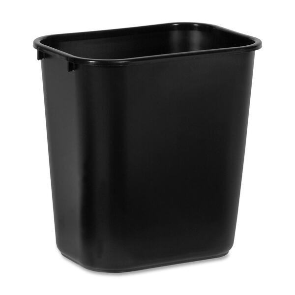 Rubbermaid 2956 Deskside Medium Wastebasket - 26.97 L Capacity - Rectangular - 15" Height x 10.3" Width x 14.4" Depth - Plastic - Black - 1 Each