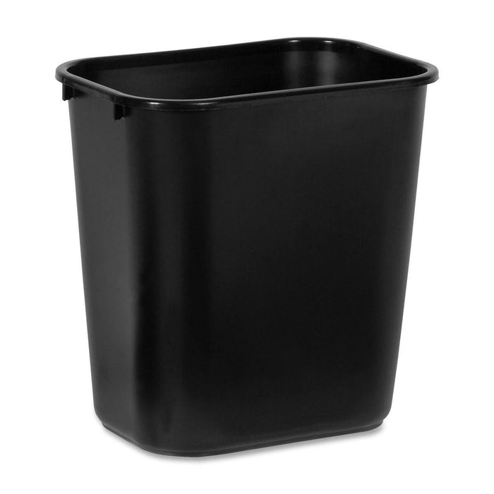 Rubbermaid 2956 Deskside Medium Wastebasket - 26.97 L Capacity - Rectangular - 15" (381 mm) Height x 10.3" (260.35 mm) Width x 14.4" (365.13 mm) Depth - Plastic - Black - 1 Each