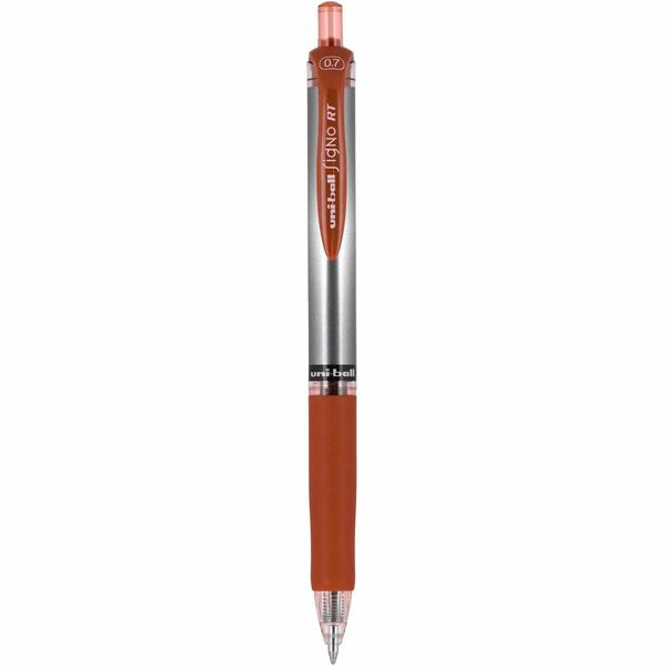 uniball Signo RT Gel Pens - 0.7 mm (0.03") Medium Pen Point - Refillable - Retractable - Red Ink - Gel-based - Red Metal Barrel - 1 Each