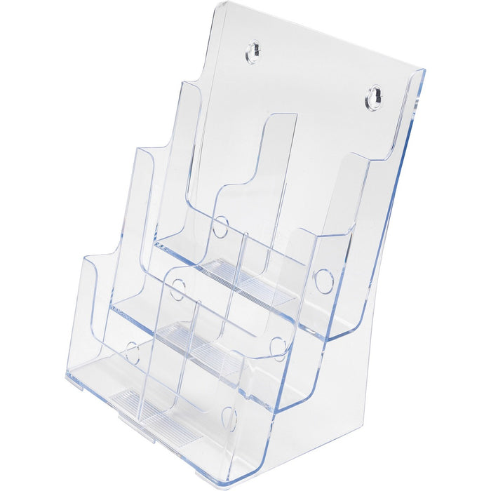 Deflecto Multi-Compartment DocuHolder - 6 Compartment(s) - 3 Tier(s) - 13.8" (349.25 mm) Height x 9" (228.60 mm) Width x 7.5" (190.50 mm) Depth - Desktop - Leaflet Size - Clear - Plastic - 1 Each