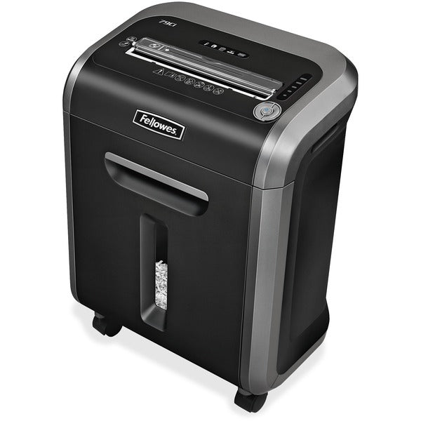 Fellowes 79Ci 100% Jam Proof Cross-Cut Shredder - Cross Cut - 14 Per Pass - for shredding Paper, Staples, Credit Card, Paper Clip, CD, DVD - 0.2" (3.97 mm) x 1.5" (38.10 mm) Shred Size - P-3 - 9" (228.60 mm) Throat - 20 Minute Run Time - 30 Minute Cool Do
