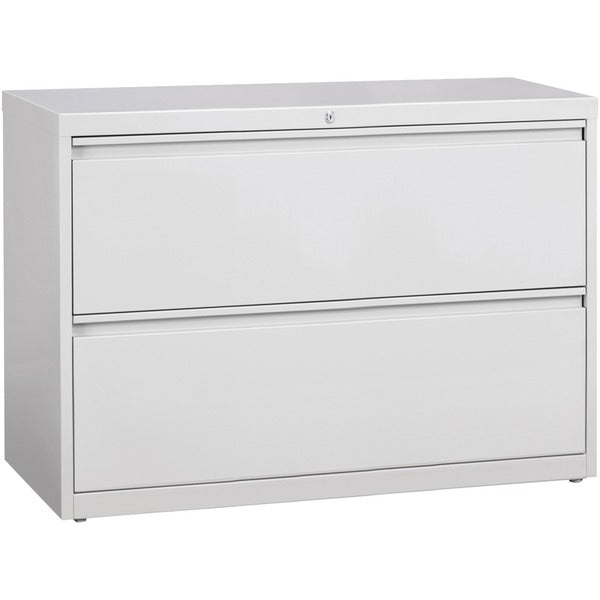 Lorell Fortress Series Lateral File - 42" (106.68 cm) Width x 18.62" (47.29 cm) Depth x 28.12" (71.42 cm) Height - 2 x Drawer(s) for File - Legal, Letter, A4 - Lateral - Rust Proof, Leveling Glide, Ball-bearing Suspension, Interlocking, Label Holder - Lig