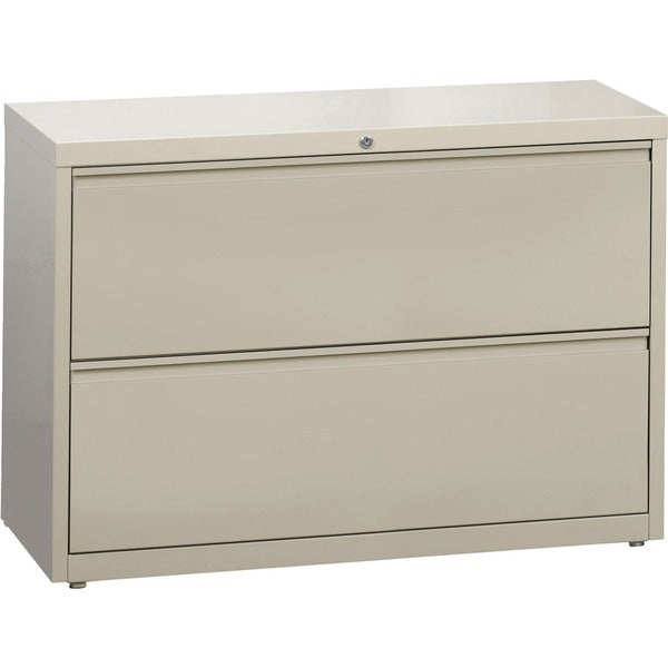 Lorell Fortress Series Lateral File - 42" (1066.80 mm) Width x 18.6" (472.95 mm) Depth x 28.1" (714.25 mm) Height - 2 x Drawer(s) for File - Legal, Letter, A4 - Lateral - Rust Proof, Leveling Glide, Ball-bearing Suspension, Interlocking, Label Holder - Pu