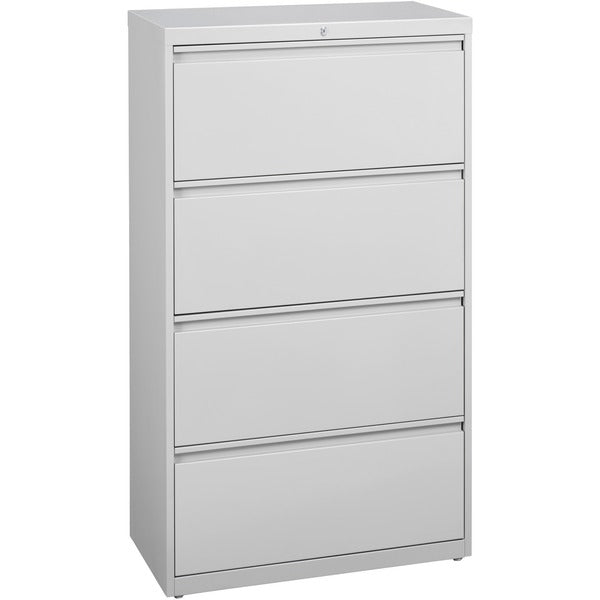 Lorell Fortress Series Lateral File - 36" (91.44 cm) Width x 18.62" (47.29 cm) Depth x 52.50" (133.35 cm) Height - 4 x Drawer(s) for File - Legal, Letter, A4 - Lateral - Rust Proof, Leveling Glide, Interlocking, Ball-bearing Suspension, Label Holder - Lig