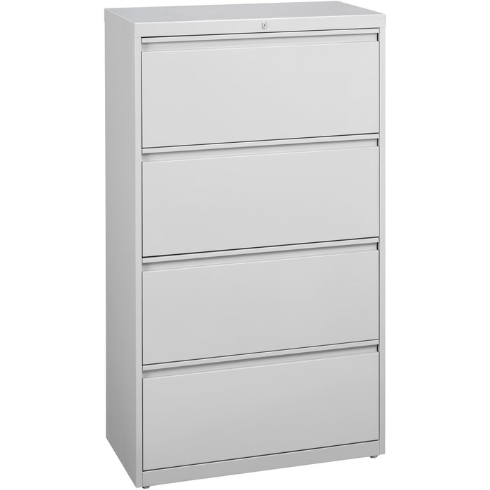 Lorell Fortress Series Lateral File - 36" (91.44 cm) Width x 18.62" (47.29 cm) Depth x 52.50" (133.35 cm) Height - 4 x Drawer(s) for File - Legal, Letter, A4 - Lateral - Rust Proof, Leveling Glide, Interlocking, Ball-bearing Suspension, Label Holder - Lig