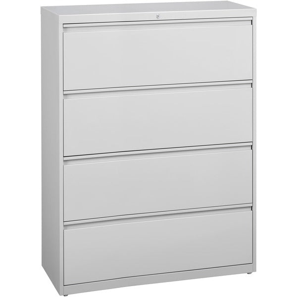 Lorell Fortress Series Lateral File - 42" (1066.80 mm) Width x 18.6" (472.95 mm) Depth x 52.5" (1333.50 mm) Height - 4 x Drawer(s) for File - Legal, Letter, A4 - Lateral - Rust Proof, Leveling Glide, Interlocking, Ball-bearing Suspension, Label Holder - L