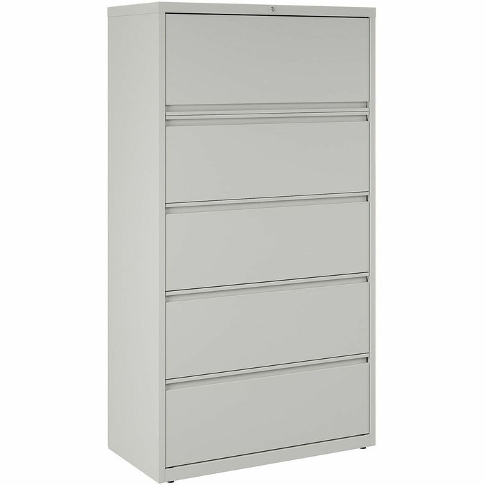 Lorell Fortress Series Lateral File - 36" (91.44 cm) Width x 18.62" (47.29 cm) Depth x 67.68" (171.91 cm) Height - 5 x Drawer(s) for File - Legal, Letter, A4 - Lateral - Rust Proof, Leveling Glide, Interlocking, Ball-bearing Suspension, Label Holder - Lig
