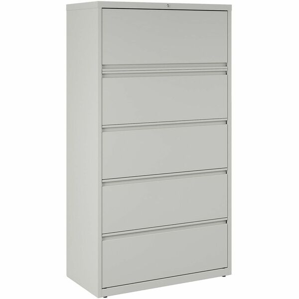 Lorell Fortress Series Lateral File - 36" (91.44 cm) Width x 18.62" (47.29 cm) Depth x 67.68" (171.91 cm) Height - 5 x Drawer(s) for File - Legal, Letter, A4 - Lateral - Rust Proof, Leveling Glide, Interlocking, Ball-bearing Suspension, Label Holder - Lig