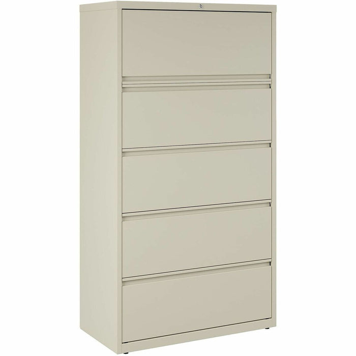Lorell Fortress Series Lateral File - 36" (91.44 cm) Width x 18.62" (47.29 cm) Depth x 67.68" (171.91 cm) Height - 5 x Drawer(s) for File - Legal, Letter, A4 - Lateral - Rust Proof, Leveling Glide, Interlocking, Ball-bearing Suspension, Label Holder - Put