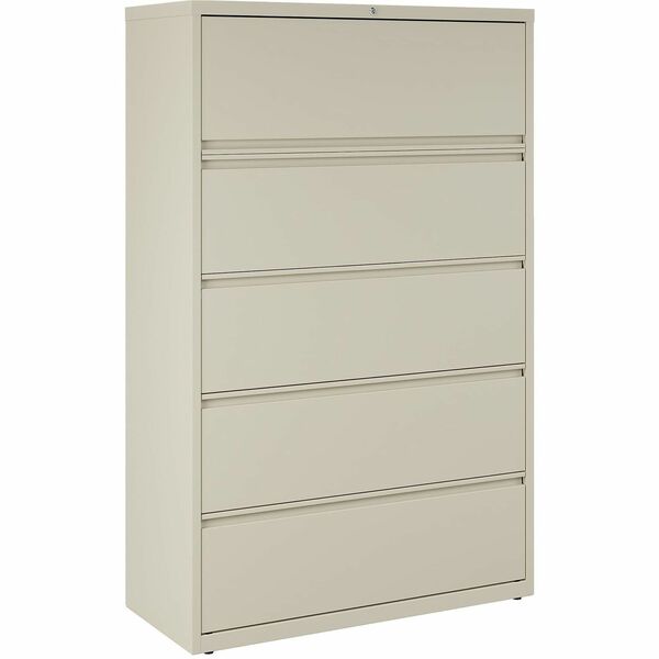 Lorell Fortress Series Interlocking System Lateral File - 42" (106.68 cm) Width x 18.63" (47.31 cm) Depth x 67.69" (171.92 cm) Height - 5 x Drawer(s) for File - Legal, Letter, A4 - Lateral - Rust Proof, Leveling Glide, Interlocking, Ball-bearing Suspensio