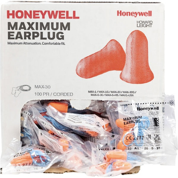 Honeywell Foam Ear Plugs Corded - Noise Reduction Rating Protection - Foam - Pink, Blue - 100 / Box
