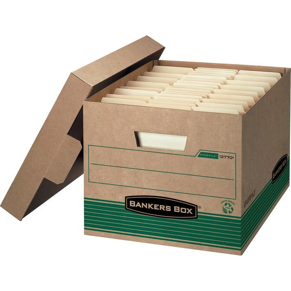 Bankers Box Recycled STOR/FILE File Storage Box - Internal Dimensions: 12" (304.80 mm) Width x 15" (381 mm) Depth x 10" (254 mm) Height - External Dimensions: 12.5" (317.50 mm) Width x 16.3" (412.75 mm) Depth x 10.3" (260.35 mm) Height - Media Size Suppor