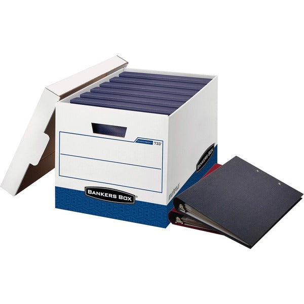 Bankers Box Binderbox Binder Storage Box - Internal Dimensions: 12.25" (311.15 mm) Width x 18.50" (469.90 mm) Depth x 12" (304.80 mm) Height - External Dimensions: 13.1" (333.38 mm) Width x 20.1" (511.05 mm) Depth x 12.4" (314.33 mm) Height - Media Size S