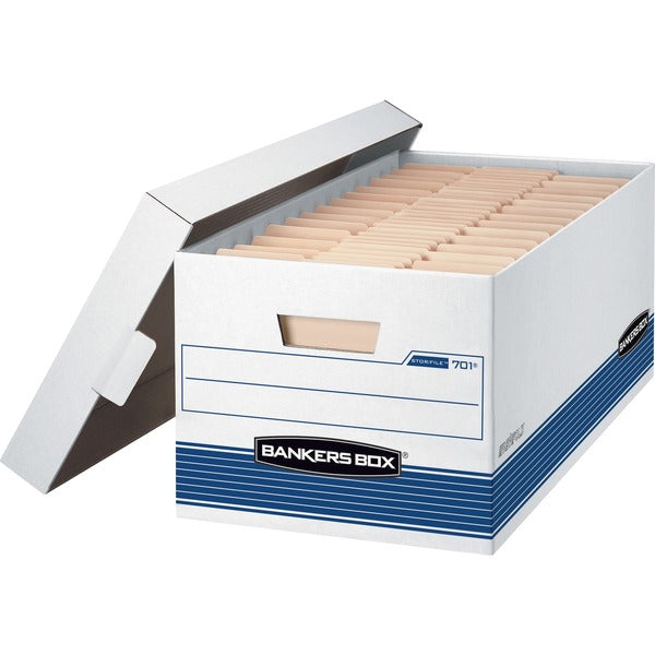 Bankers Box Stor/File Storage Box -24" Letter - Internal Dimensions: 12" (304.80 mm) Width x 24" (609.60 mm) Depth x 10" (254 mm) Height - External Dimensions: 12.9" (327.15 mm) Width x 25.4" (644.65 mm) Depth x 10.3" (260.35 mm) Height - Media Size Suppo