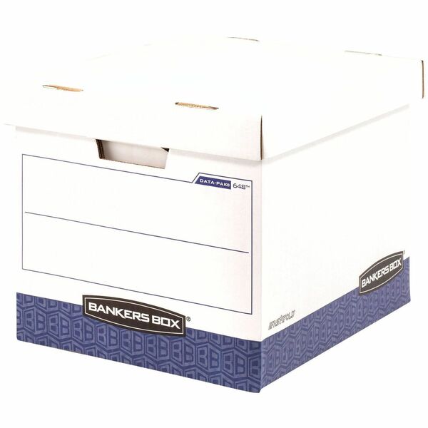 Bankers Box Data-Pak Computer Paper - Internal Dimensions: 12.75" (323.85 mm) Width x 16" (406.40 mm) Depth x 12.50" (317.50 mm) Height - External Dimensions: 13.8" Width x 17.8" Depth x 13" Height - Lift-off Closure - Heavy Duty - Stackable - White, Blue