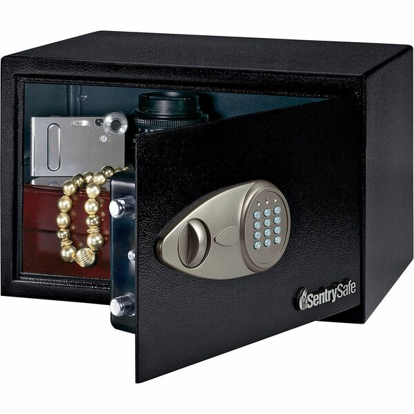 Sentry Safe Small Security Safe with Electronic Lock - 14.16 L - Key Lock - 2 Live-locking Bolt(s) - Internal Size 8.5" (215.90 mm) Height x 13.6" (345.95 mm) Width x 8.6" (218.95 mm) Depth - Overall Size 8.7" (220.98 mm) Height x 13.8" (349.25 mm) Width