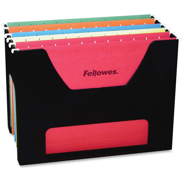 Fellowes Legal Size Desktopper - 5 x File - 9.8" (247.65 mm) Height x 15" (381 mm) Width x 5.5" (139.70 mm) Depth - Desktop - 100% Recycled - Black - 1 Each