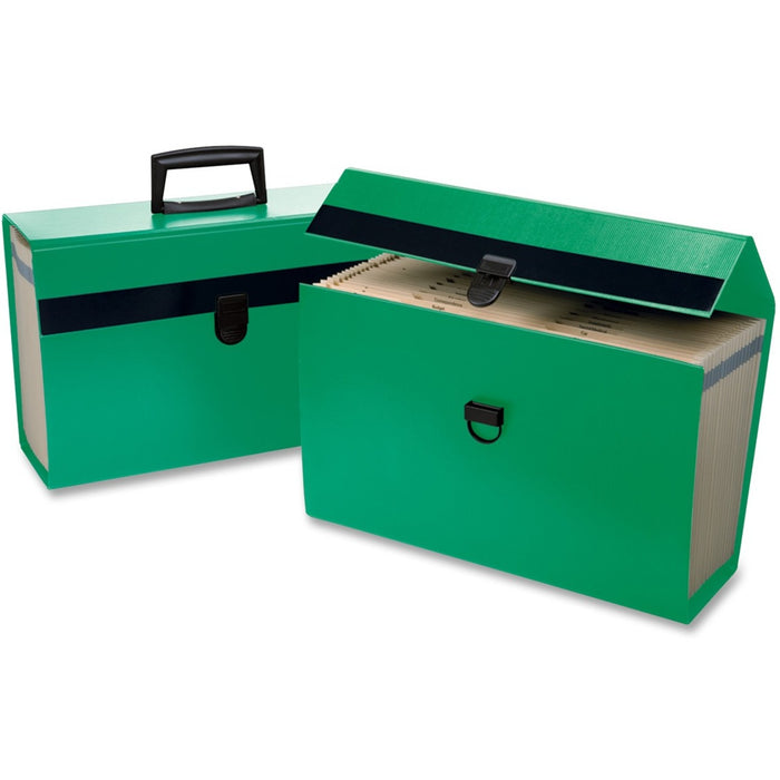 Pendaflex Portafile 01159 Legal, Letter Expanding File - 8 1/2" (215.90 mm) x 11" (279.40 mm), 8 1/2" (215.90 mm) x 14" (355.60 mm) - 5 1/2" (139.70 mm) Expansion - 19 Pocket(s) - Paper - Green - Handle, Flap Closure, Clasp Closure, Reinforced Gusset - 1