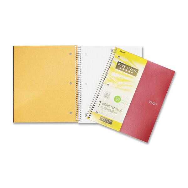 Hilroy Subject Notebook - 100 Sheets - Wire Bound - 8 1/2" (21.59 cm) x 11" (27.94 cm) Sheet Size - Assorted Paper - Poly Cover - Spiral Lock, Pocket Divider, Perforated, Durable Cover, Easy Tear - 1 Each