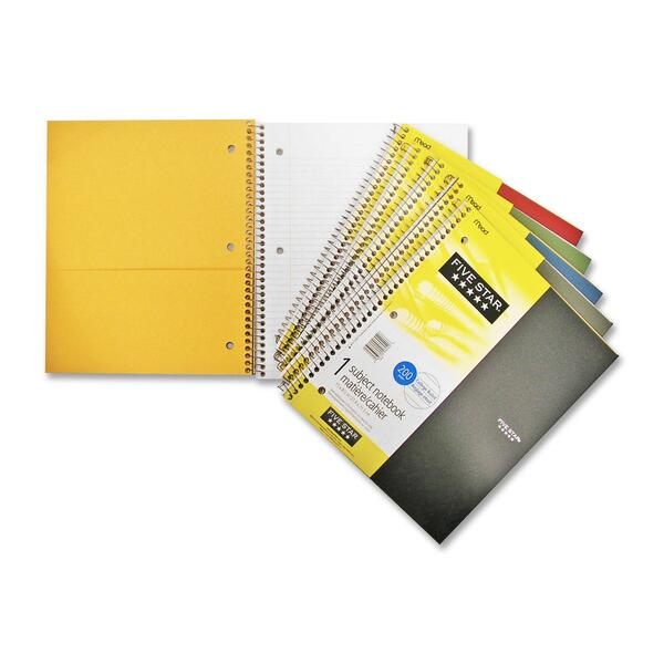 Hilroy One Subject Notebook - 100 Sheets - Wire Bound - 8 1/2" (215.90 mm) x 11" (279.40 mm) Sheet Size - Assorted Paper - Poly Cover - Subject, Spiral Lock, Pocket Divider, Perforated, Durable Cover, Tear Resistant - 1 Each