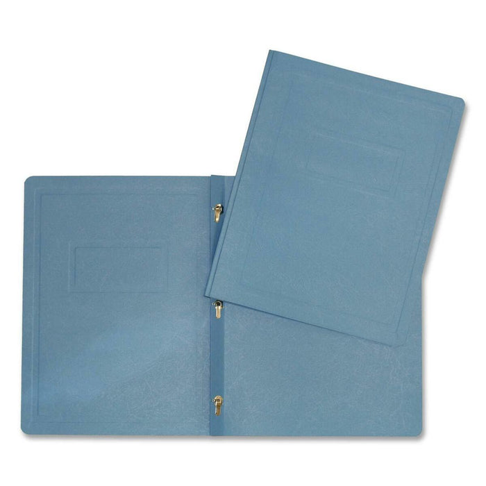 Hilroy Letter Yes Report Cover - 8 1/2" (215.90 mm) x 11" (279.40 mm) - 3 Fastener - Leatherine - Light Blue - Flat, Durable - 1 Each