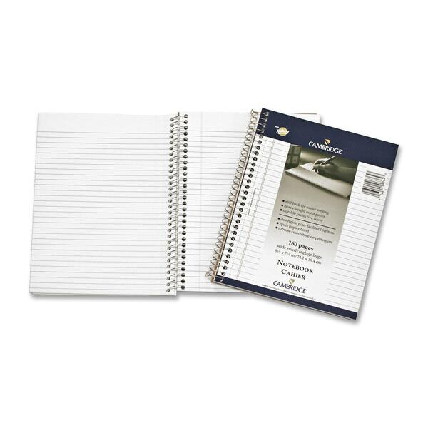 Hilroy Side Bound Wire Bound Notebook - 80 Sheets - 160 Pages - Wire Bound - 18 lb (8164.66 g) Basis Weight - 7 1/4" (18.42 cm) x 9 1/2" (24.13 cm) Sheet Size - White Paper - Copper Binding - Stiff-back, Durable Cover - 1 Each