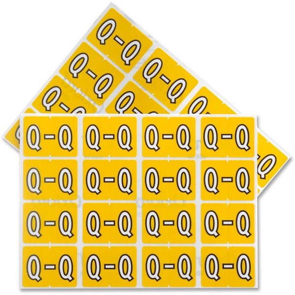 Pendaflex A-Z End End Tab Filing Labels - Alphabet - 1 1/4" (31.75 mm) Width x 15/16" (23.81 mm) Length - Rectangle - Yellow - Self-adhesive - 240 / Pack