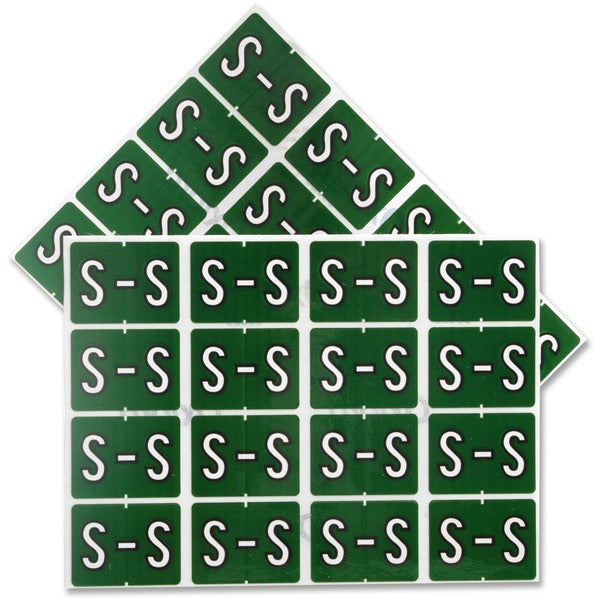 Pendaflex A-Z End End Tab Filing Labels - Alphabet - 1 1/4" (31.75 mm) Width x 15/16" (23.81 mm) Length - Rectangle - Dark Green - 240 / Pack