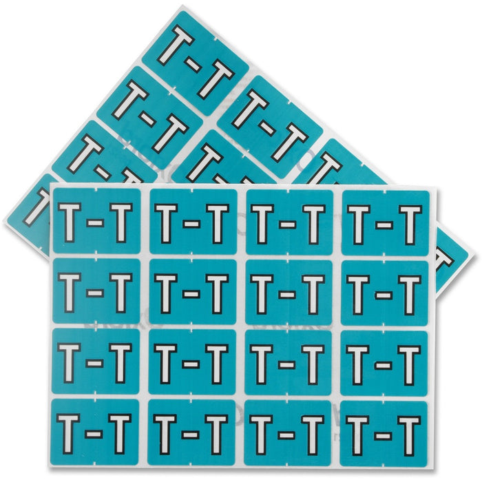 Pendaflex A-Z End End Tab Filing Labels - Alphabet - 1 1/4" (31.75 mm) Width x 15/16" (23.81 mm) Length - Rectangle - Light Blue - 240 / Pack
